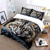 Realistic Starry Snow Leopard Animal print Bedding Set 3pcsSoft Skin-Friendly Bedding Set Includes 1 Duvet Cover 2 Pillowcase