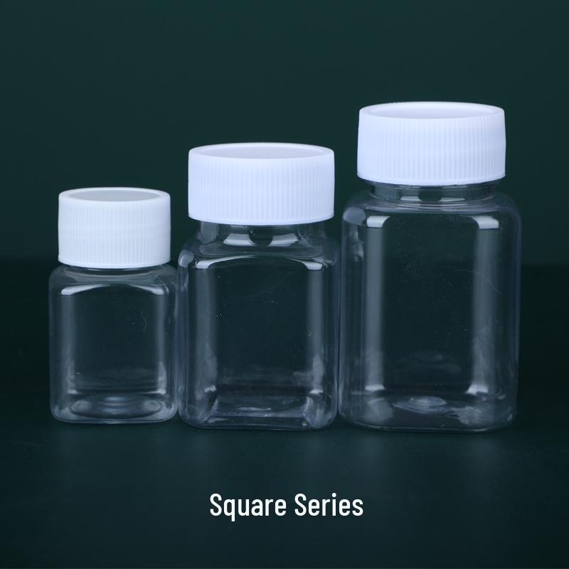 30, 50, 100ml Wide-Mouth Transparent Plastic Bottles with Lids for Samples
