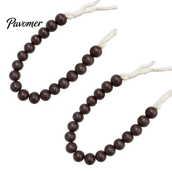 Reusable Curtain Ties 2Pcs Wood Bead Tiebacks, Holdbacks for Thin or Thick Window Draperies, Beautiful Buckles Boho Farmhouse Tie Backs Home