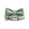 Adjustable White Tea Velvet Cat Collar with Bell - Cute & Comfy Pet Collar