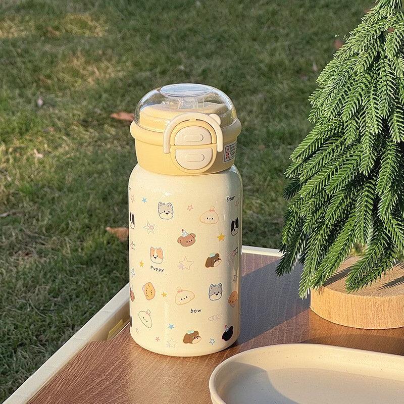 Shangqi 500ml 316 Stainless Steel Double-Drink Thermos with Straw