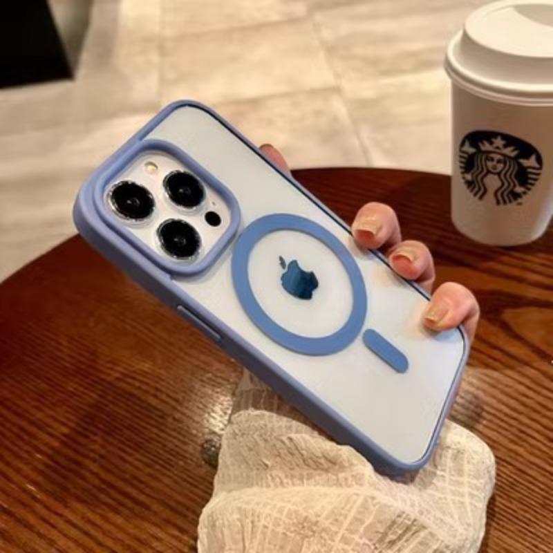 Applicable To Apple 17 Magnetic Charging Mobile Phone Case IPhone 16 ProMax Macaron Transparent 15 Drop Protection Case 14