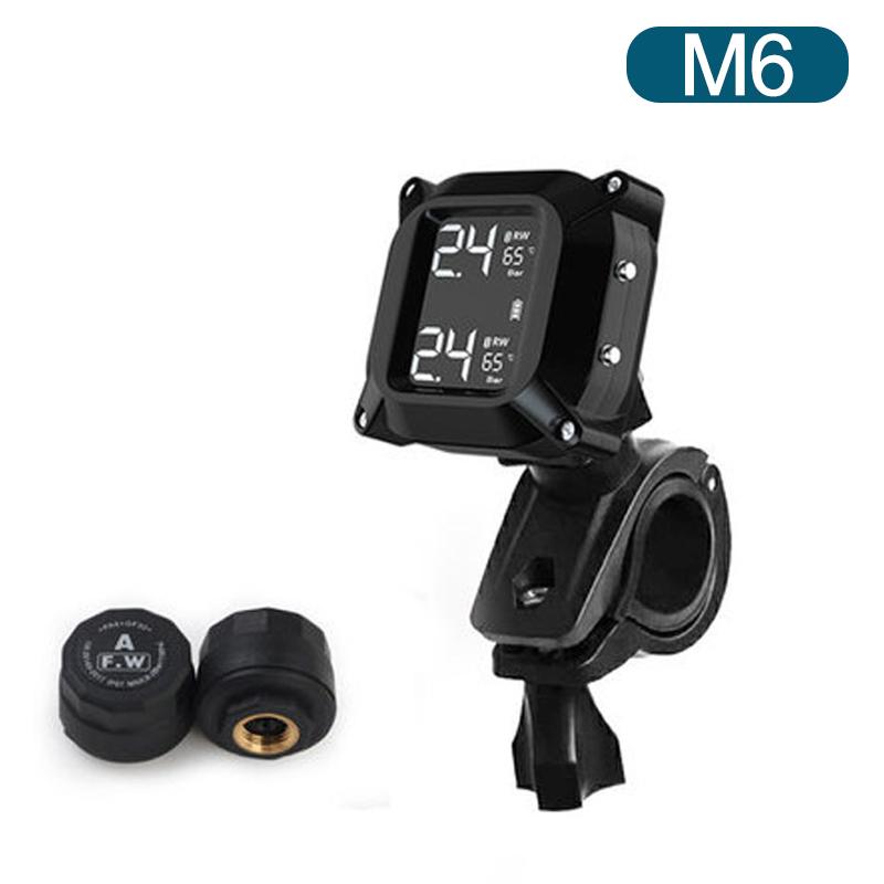

Мотоциклетный TPMS Солнечная энергия Монитор давления в шинах Система контроля давления в шинах в режиме реального времени Датчик температуры Сигнализация M6