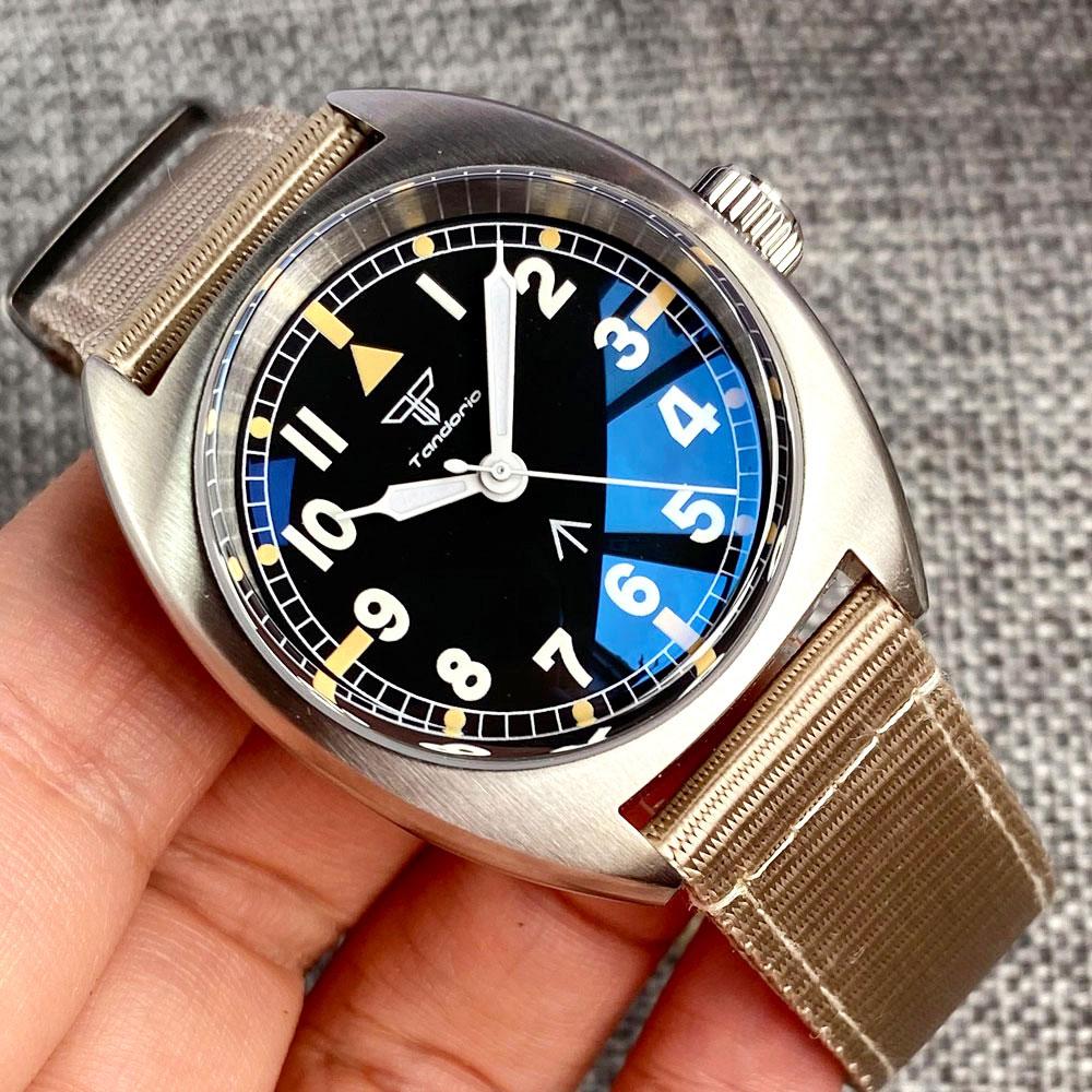 Tandorio 20ATM 36mm Military Retro Men's Diving Watches For Japan NH35 Sapphire Glass Arabic Numerals Mechanical Watch For Man