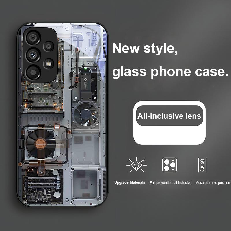 

Серый вентилятор материнской платы для Samsung Galaxy S24 Plus S20 21 FE S23 Ultra S8 9 A70 72 73 50 51 52 53 Закаленное стекло Чехол для телефона Samsung S23 Plus