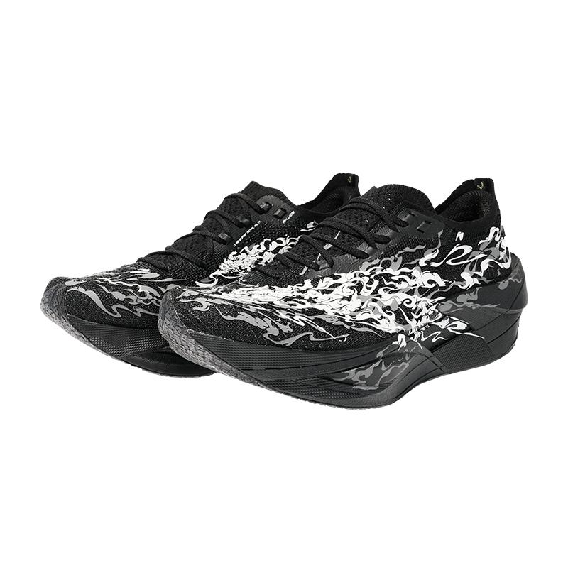 New Anta C202 6.0 PRO Cushioning, Wear Resistant Low Top Carbon Plate Racing Running Shoes Men's Black White Gray 112535576-1