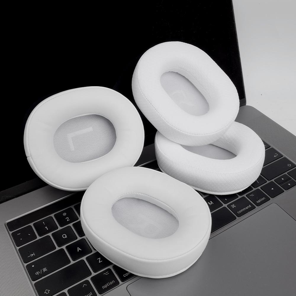 Earpads for Baseus GH02 White Earphone Pads Gaming Wireless Replacement Headphones Earmuffs Mesh Cloth Memory Covers Sponge