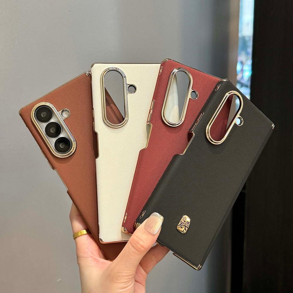 For Samsung Galaxy Z Fold 7 Case Luxury PU Leather Skin Comfortable plating Protective Back Cover Case For Samsung Z Fold7 Shell