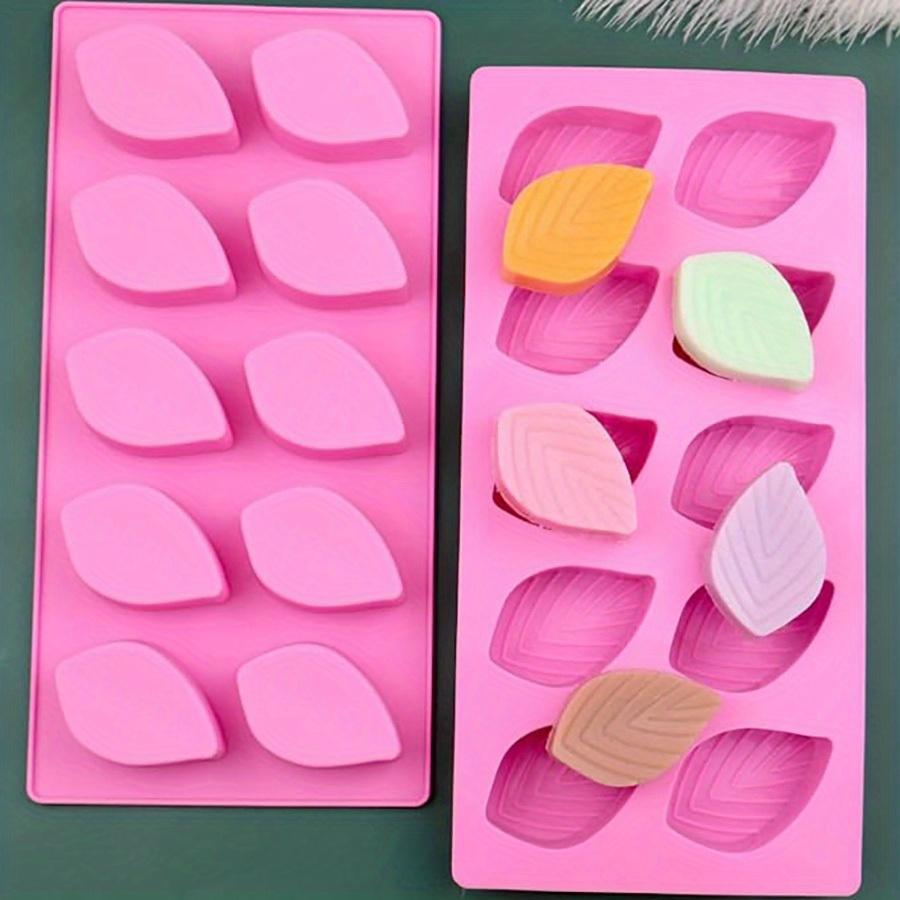 10-Cavity Leaf Shape Silicone Mold Handmade Soaps Chocolate Candy Baking Mold Fondant Molds Cake Decor Moulds