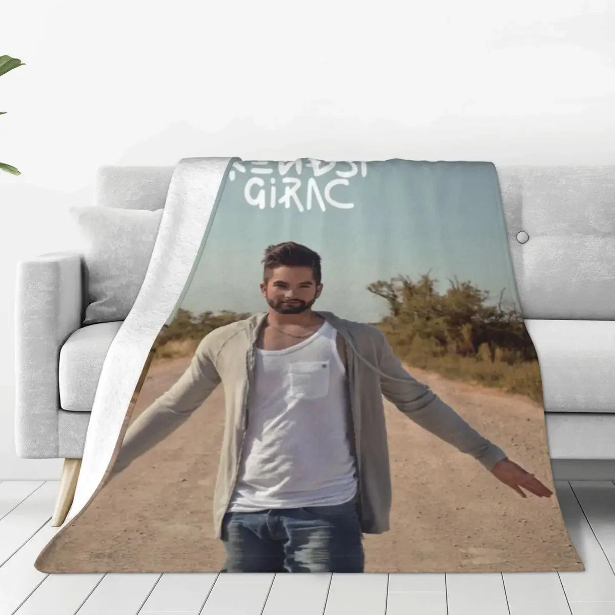 

Soft Warm Blanket Travel Kendji Girac Throw Blanket Pop Music Singer Album Flannel Bedspread Bedroom Pattern Sofa Bed Cover 75x90cm