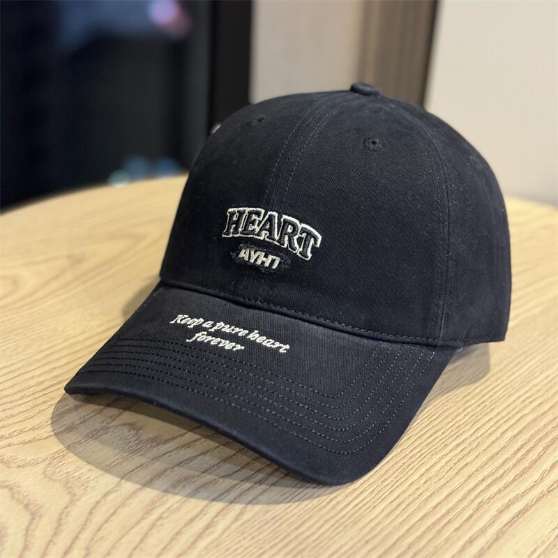 Autumn Fashion Letter Embroidery Baseball Cap Men's Four Seasons Versatile Casual Cap College Style Hat Women Show Small Face