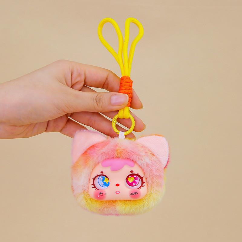 Cat Head Cute Plush Keychain Toy Children Backpack Decoration Gifts Festival