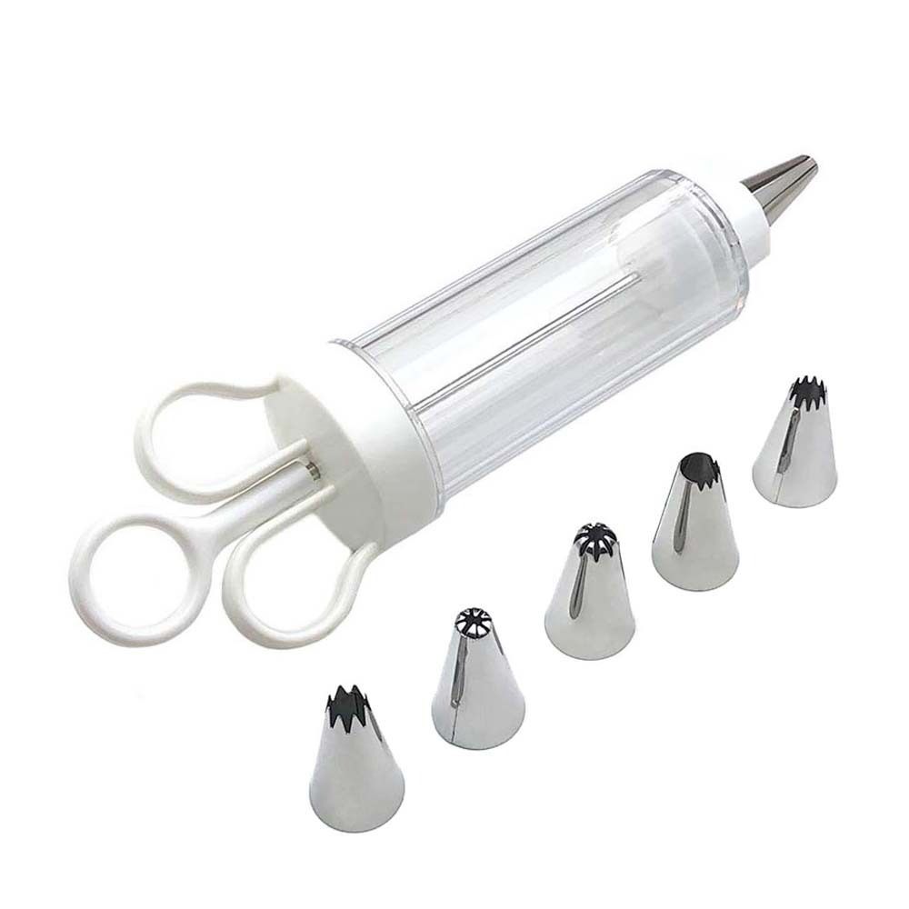 

Cupcake Icing Piping Kit Plastic Reusable Cupcake Injector with 6 Stainless Steel Icing Nozzles Dessert Cream Decorate Tools