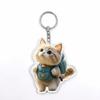 Acrylic Animal Motif Keychain 2D Flat Design Hanging Ornaments Small Cartoon Cat Pendant  Daily
