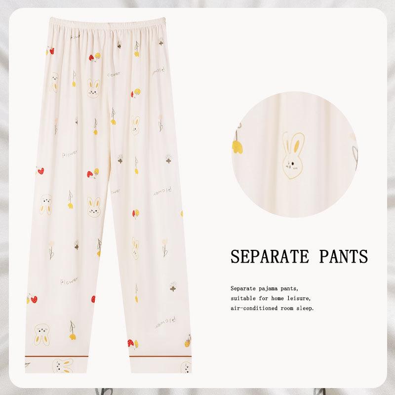 Women's Korean-Style Loose Pajama Pants - Imitation Cotton, Spring/Autumn