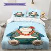 3Pcs Snorlax Bedding Set Kawaii Pokemon Printed Duvet Cover Soft Comfortable Bedroom Decoration