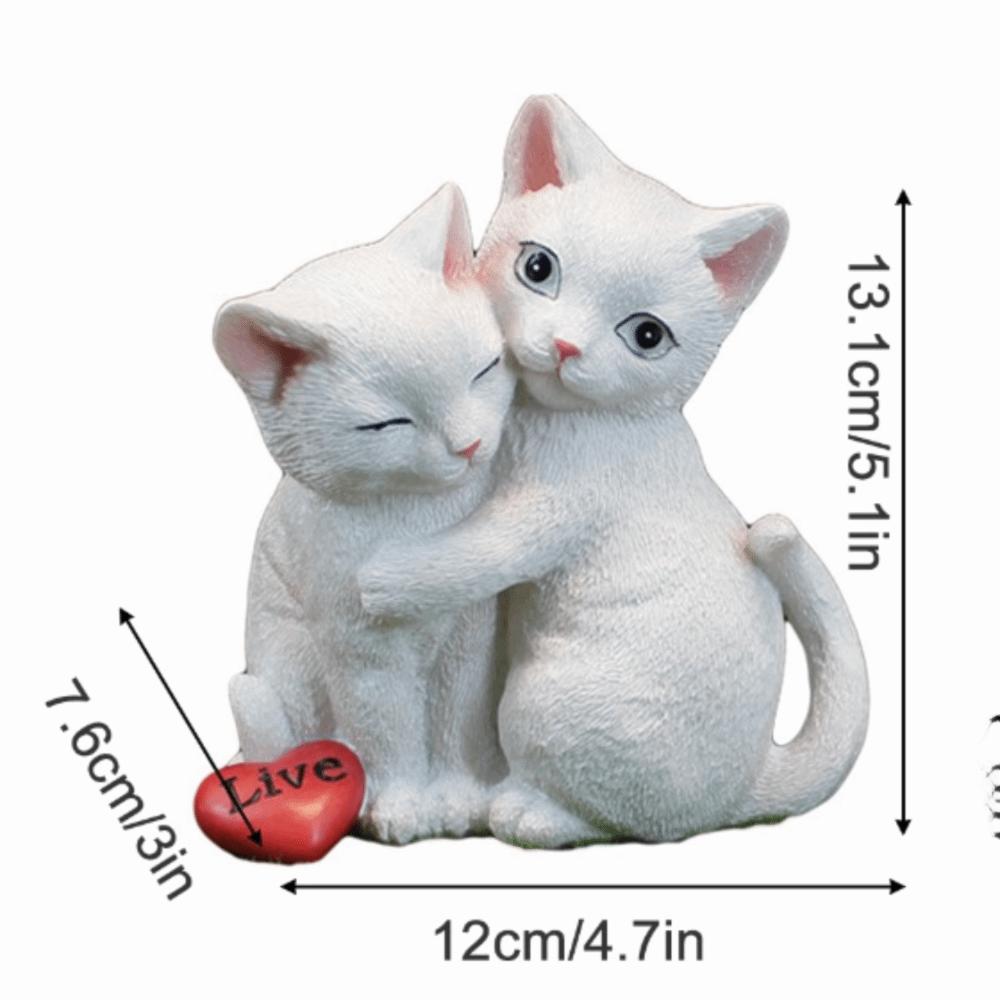 Stable Outer Coating Finish Resin Cat Figurine for Garden and Shelf