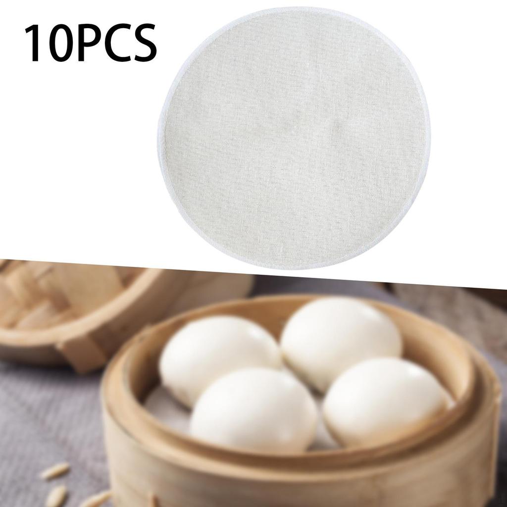 10x Steamer Cloths Baking Tools Reusable Steamed Buns Pad Cooking Steam Mat for Bread Home