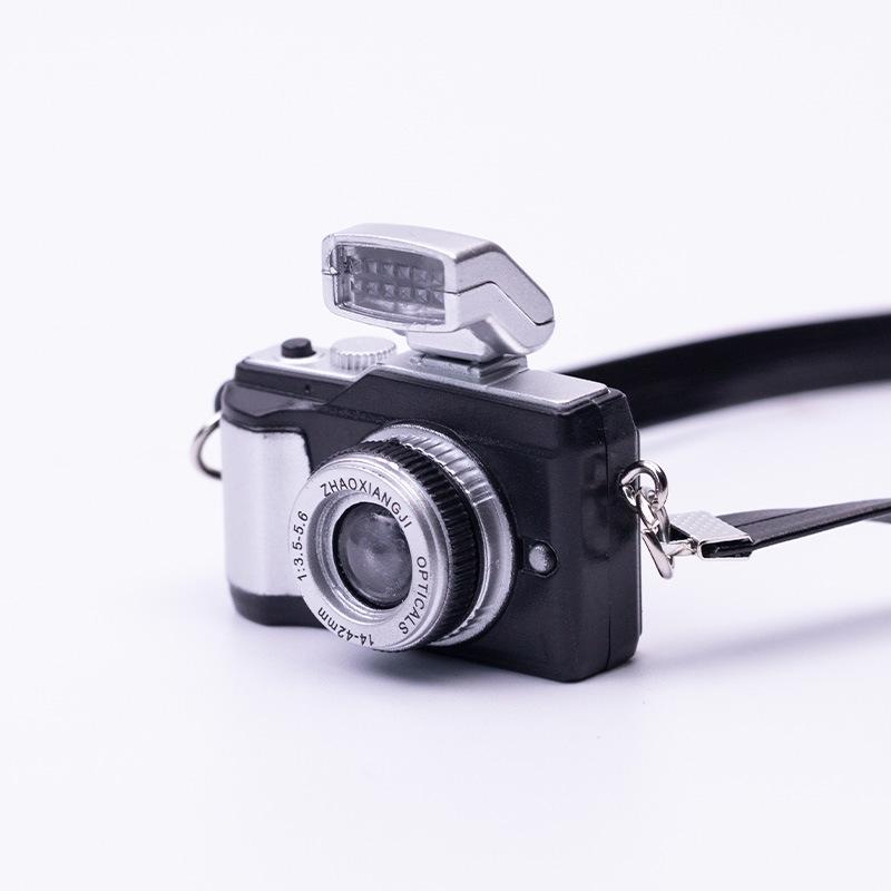 Mini Smiley Face Plush Camera Pendant with Sound & Glow