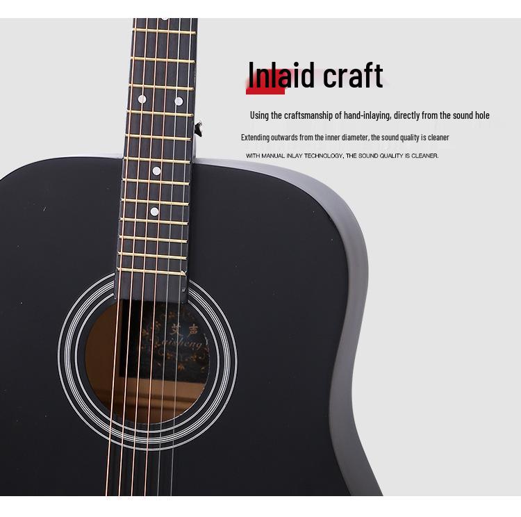 41" Round Cutaway Folk Guitar - All Linden Wood