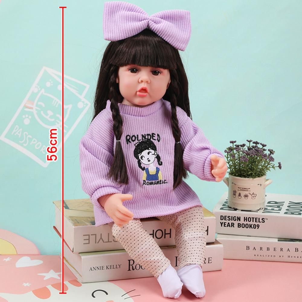 56Cm Reborn Simulation Barbie Gift Doll Baby Soft Gel Girl Toy Set Children's Doll