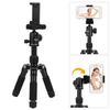 Xiletu Fm5s-mini Mini Professional Desktop Tripod Black Aluminum Alloy Photography Selfie Travel Stand