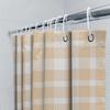 White And Beige Checkered Shower Curtain For Bathroom Decor Waterproof Fabric With Rings For Hooks (180X274Cm)