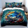 Fishing Gear Set Outdoor Essentials Soft Comfortable Duvet Cover Bedding Set Included 1*Duvet Cover & 2*Pillowcases, Gift