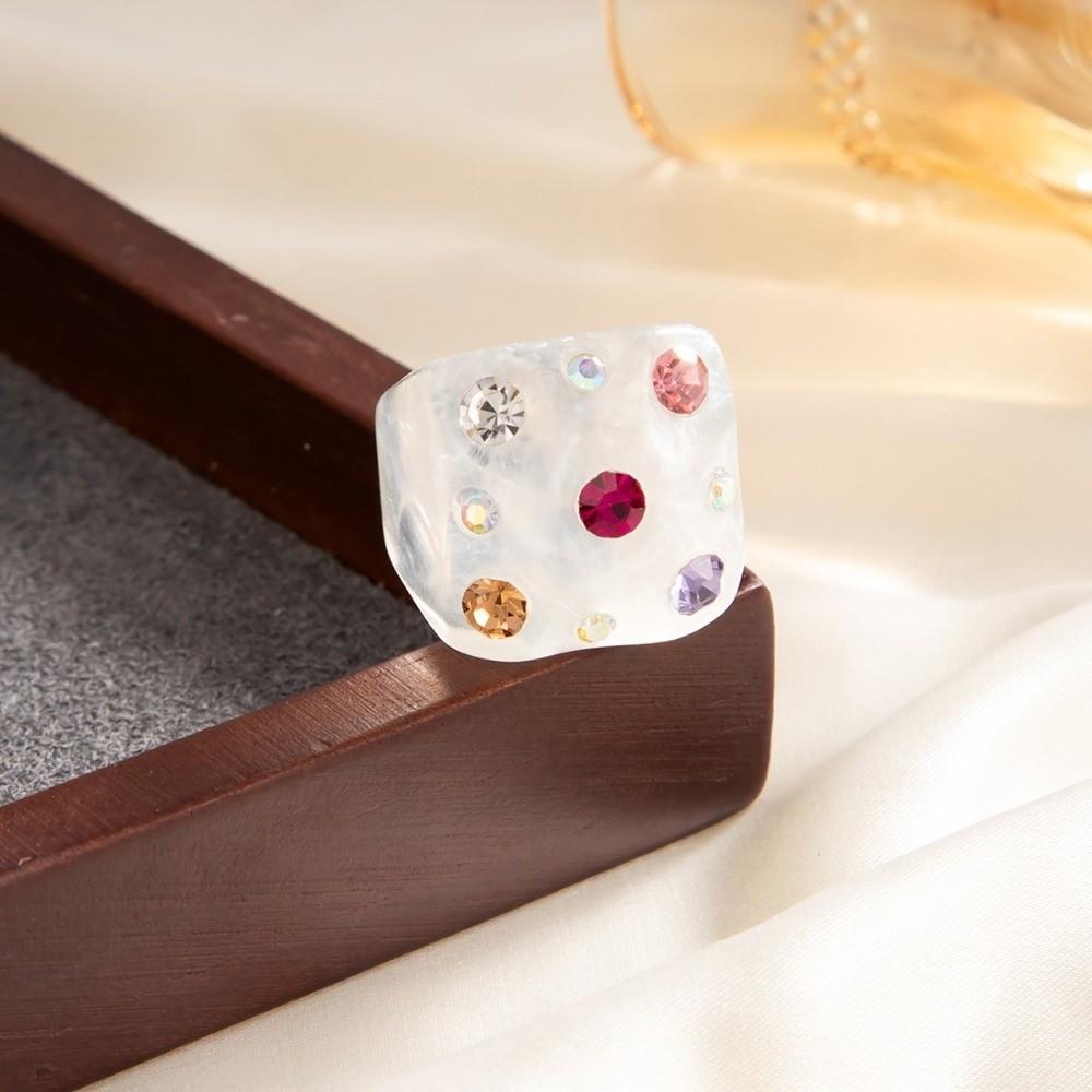 Resin Resin Finger Rings Jewelry Gift Square Ring Irregular Geometric Rings  Valentine's Day