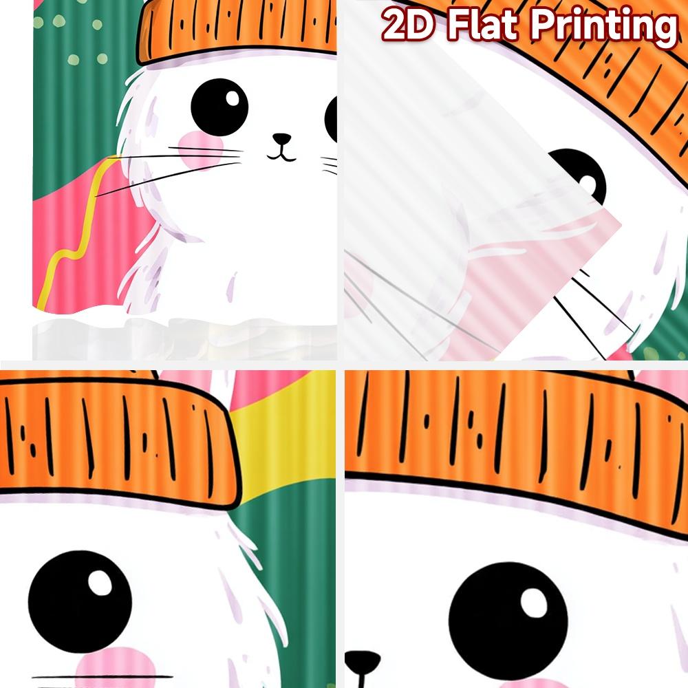 2D flat printing 2pcs Curtains Cute Cat Orange Slice Digital Printed Polyester Drapes Seasonal Party & Holiday Decor for Home &