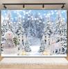 Winter Forest Scene Backdrop for Photography Snow Snowflake Xmas Tree Natural Landscape Christmas Baby Portrait Photo Background