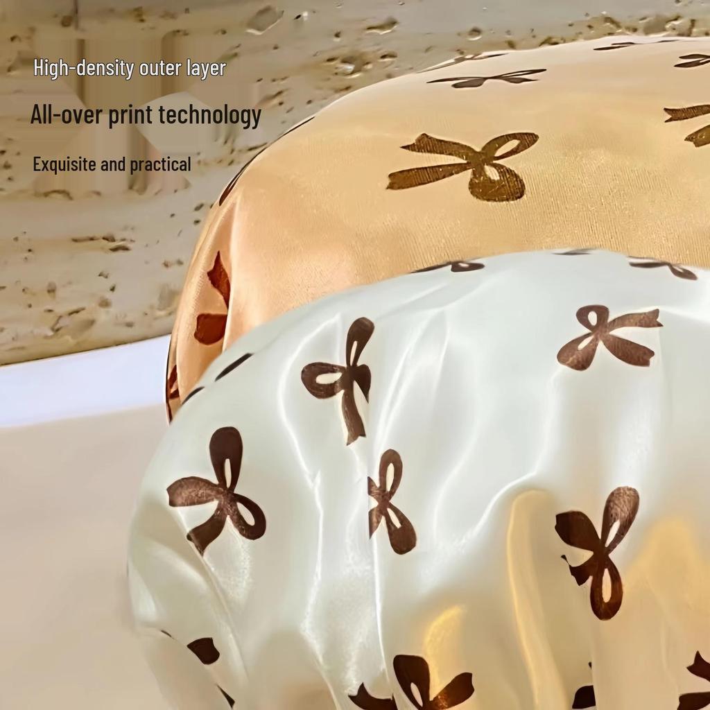 2025 Wasserdichte Doppelschicht-Duschhaube für Damen – Anti-Öldämpfe, Trockenhaarkur für Zuhause und Küche