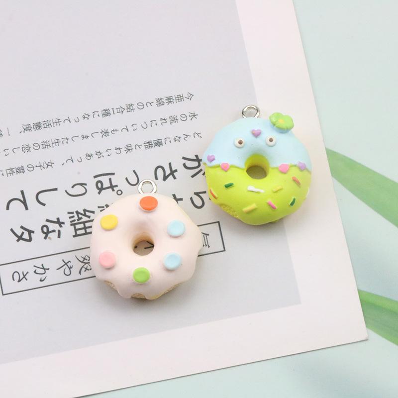9pcs Kawaii Simulation Fruit Flower Donuts Flatback Resin Cabochon Toys Scrapbook DIY Jewelry Phone Decoration Accessories