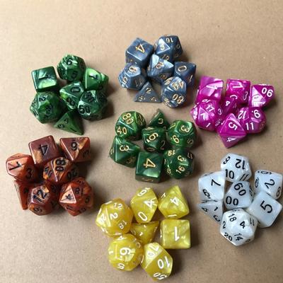 7 Teile/satz Perlenmuster Polyedrische Digitale Würfel für DND TRPG RPG Cthulhu COC Brettspiel Laufende Team Dnd Würfel Set Anzahl würfel Kit