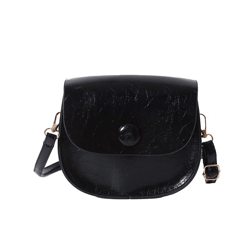 2024 Winter Textured Stylish Women's Crossbody Saddle Bag - Korean Style