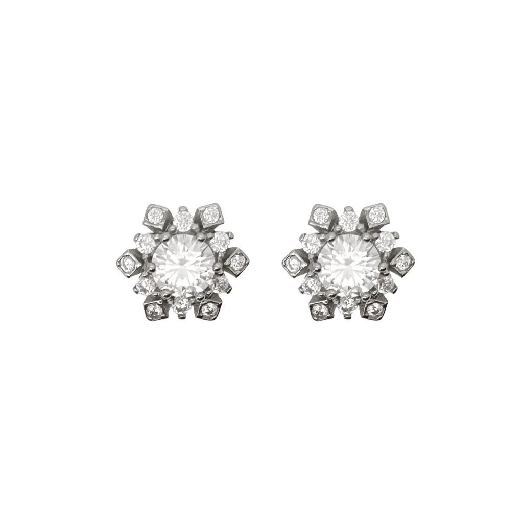 S925 Sterling Silver Moissanite Snowflake Stud Earrings for Women - Sparkly, Elegant, and Fashionable Jewelry