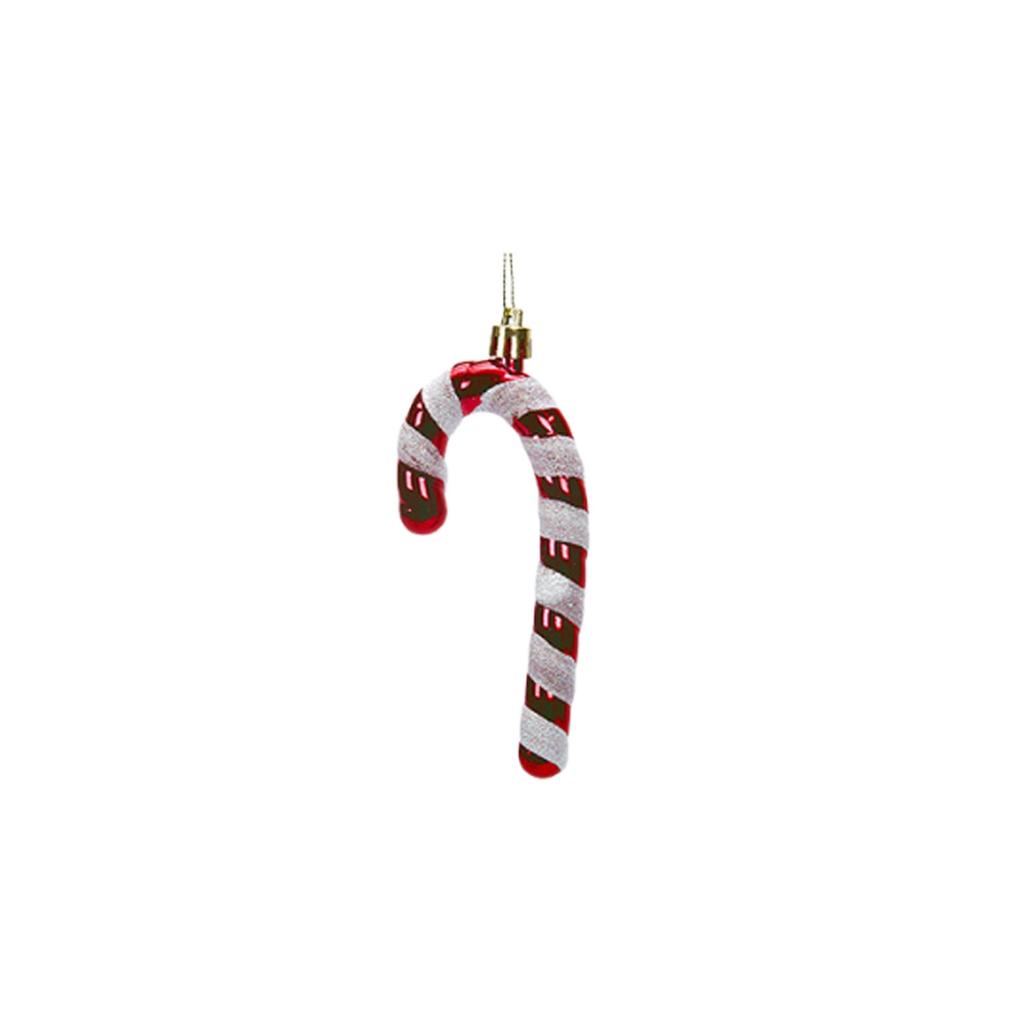 Christmas Candy Cane Shaped Ornament 6PCS Set Swirl Pattern Design Holiday Festive Tree Hanging Decor Unique Xmas Decor Gift