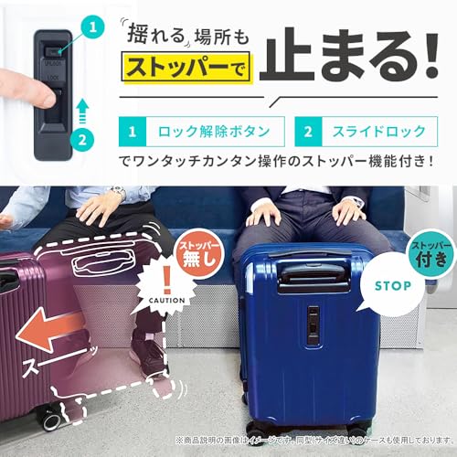 Travelist Carry-on Case, Zipper Top Opening, with Brake and Rest, 23L, Black