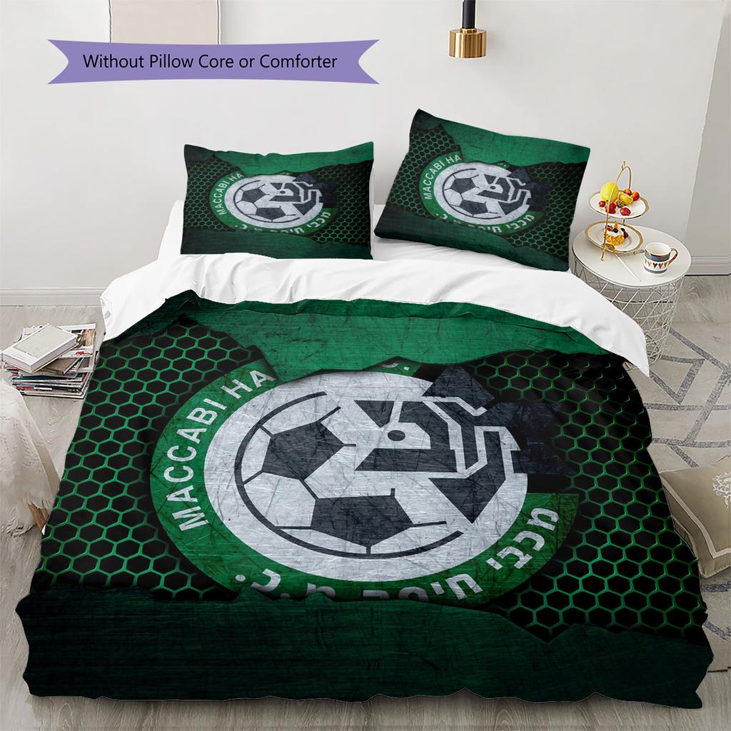 Maccabi Haifa Art Pattern Bedding Home Decoration Birthday Gift ( 1 duvet cover + 2 pillowcase, without core),fan merchandise.