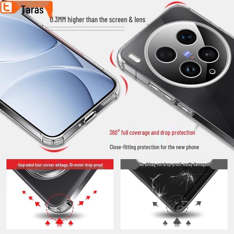 Taras Airbag Transparent Soft Phone Case for vivo X300 Ultra