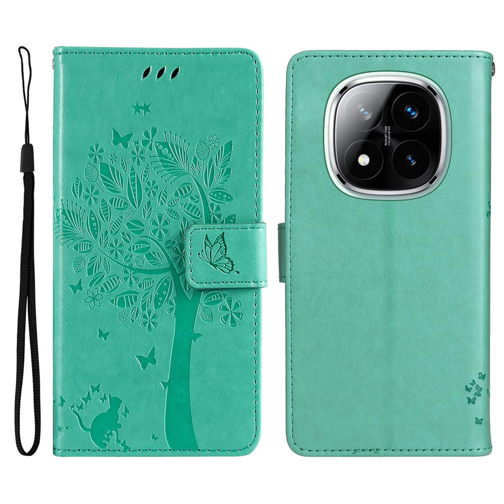 For Xiaomi Redmi Note 14 Pro+ 5G/Note 14 Pro 5G/Poco X7 5G Phone Case with Stand Cat Tree Pattern Leather Wallet Mobile Cover