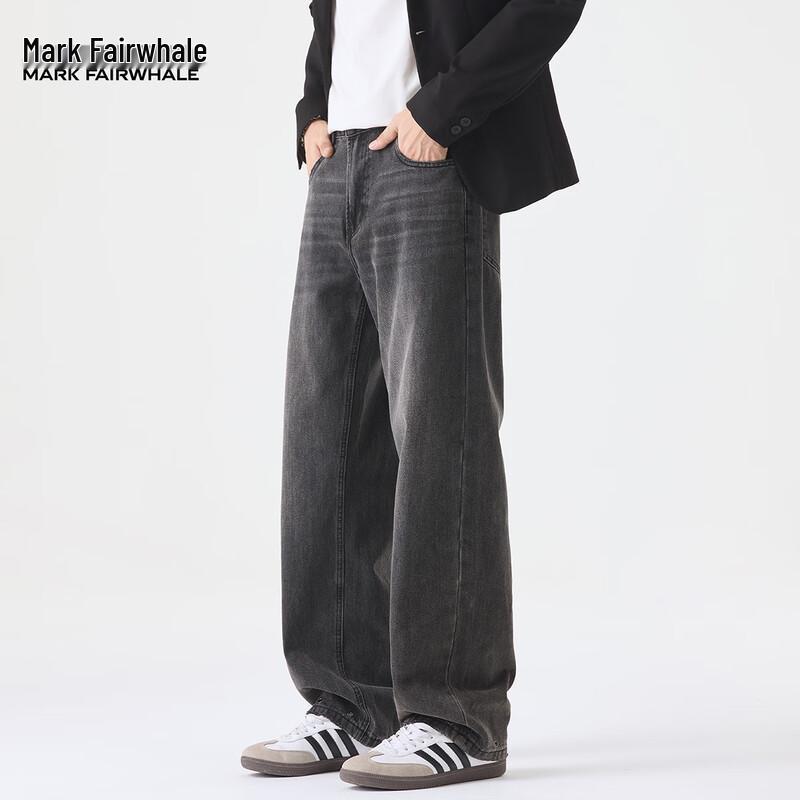 

Мужские джинсы Mark Fairwhale 50° серые прямые широкие с потертостями 36