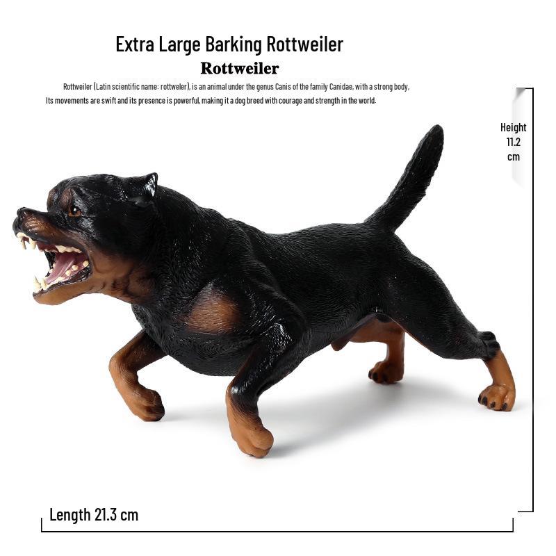 Large Realistic Rottweiler Heart-Shaped Dog Model Ornament & Toy