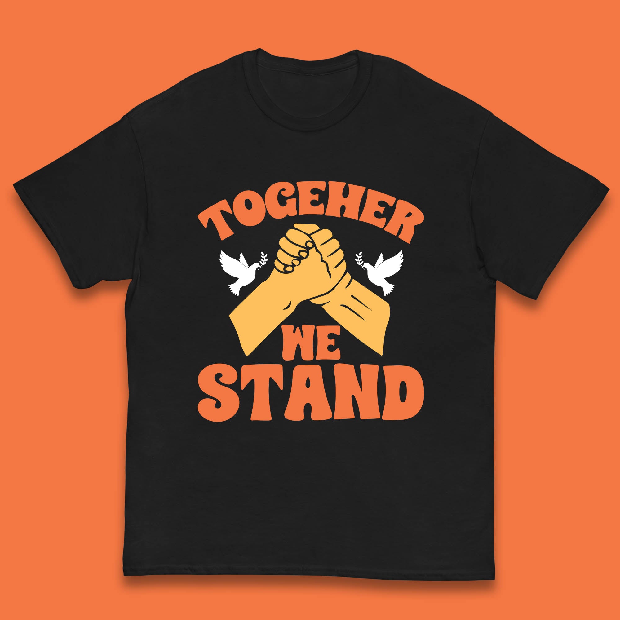 Together We Stand Handshake All Lives Matter Equality Social Justice Kids T Shirt 150