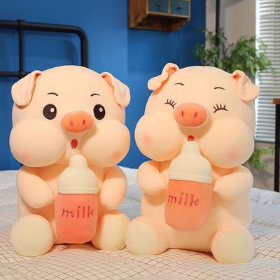 Internet Celebrity Big Eye Bottle Pig Plush Toy Creative Doll Pig Doll Throw Pillow Girl Gift