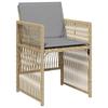 Garden Dining Set 9 pcs Beige Powder Coated Steel