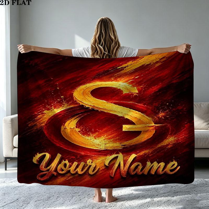 1PC Galatasaray S Custom Name Patterned Flannel Blanket Suitable For All Seasons for Home Decor Warmth and Comfort Gifts Holiday Present
