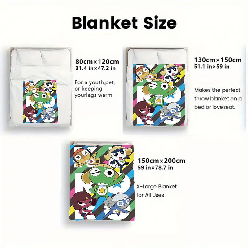 Keroro 2D Flat Pattern Flannel Blanket High Quality All Seasons Warmth and Comfort Perfect for Christmas Gifts.SMT0917520