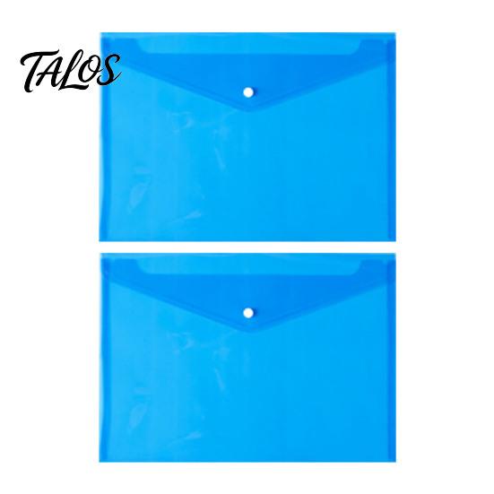 Clear File Organizer 2PCS A4 Size Document Folders with Snap Closure, Waterproof Thickened PVC Storage Pouch Organizer, Lightweight Bag for Office And