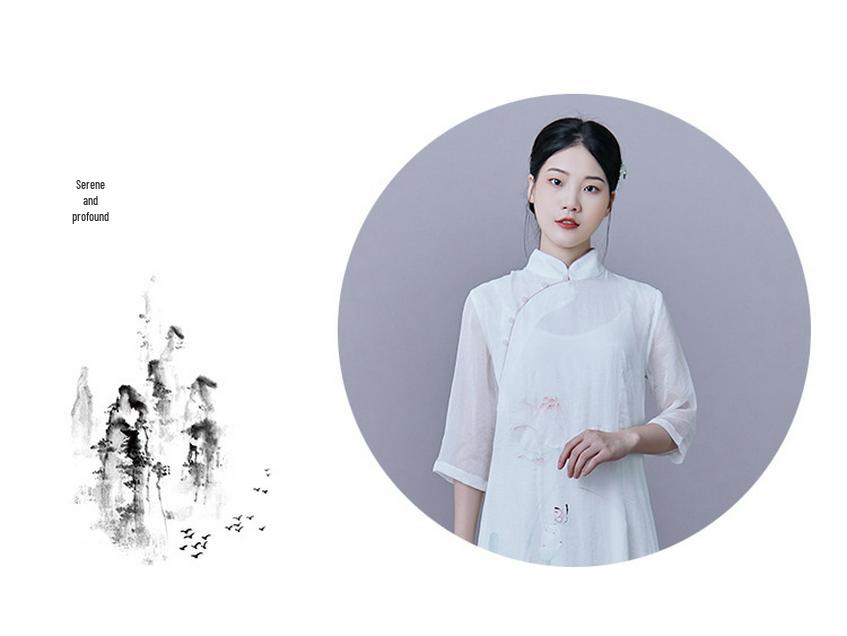 Summer Hanfu-Style Chiffon Skirt Dress – Republic of China Zen Tea Design
